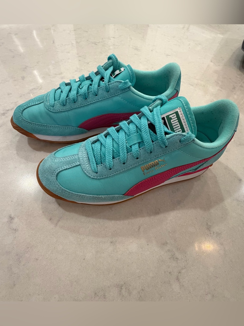 PUMA Women's Easy Rider Vintage Aquatic / Puma Pink Women’s Sneakers Sz 7.5
